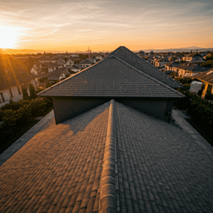 toiture avec tuiles en béton