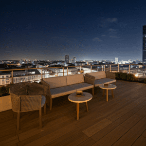 Une maison avec une toiture-terrasse